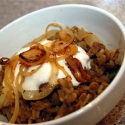 Lentils and Rice with Fried Onions (Mujaddara)